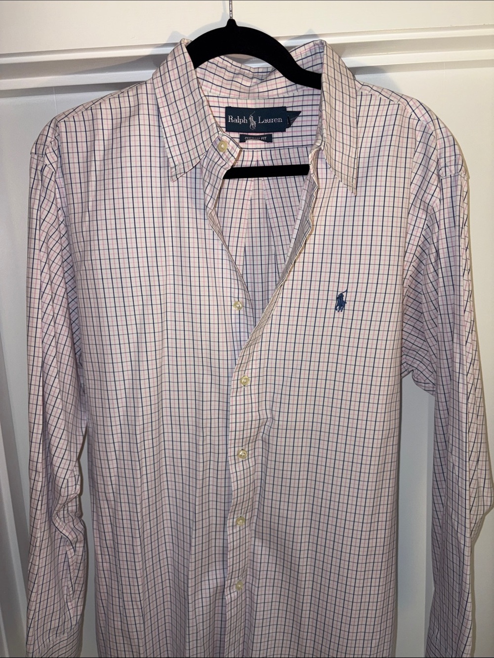 Ralph Lauren Men’s Light Pink Plaid Button-Down Shirt